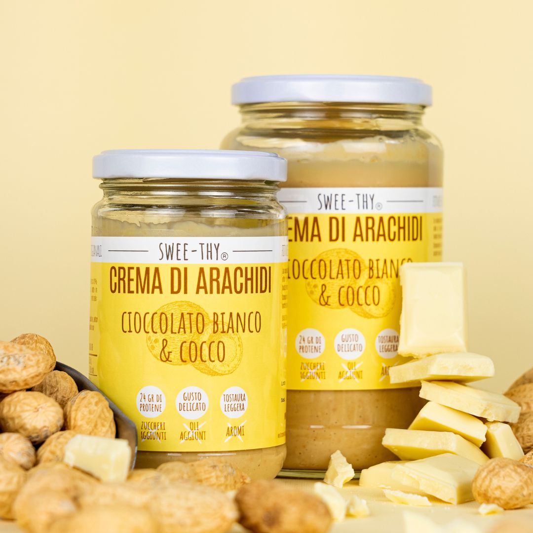 Crema di arachidi – Cioccolato bianco e cocco