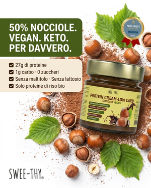 Crema proteica LOW CARB -SENZA LATTOSIO Gianduia Vegana- 200gr