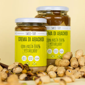 Crema 100% arachidi – con pasta 100% Pistacchio Italiano