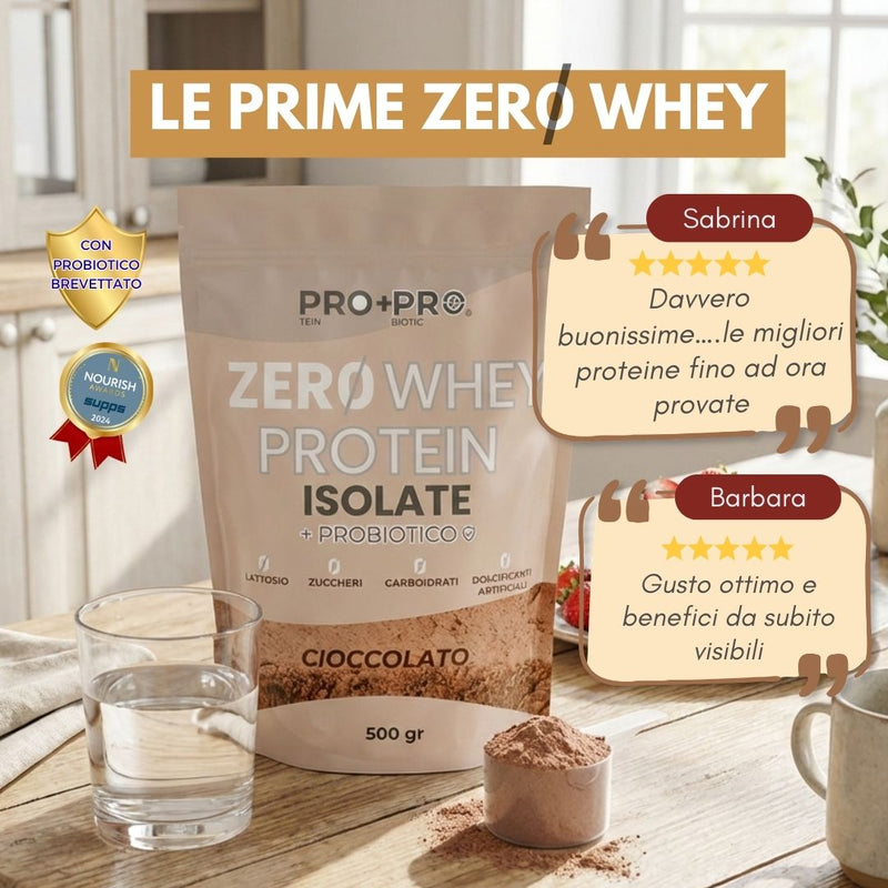 PRO+PRO ZERO WHEY PROTEIN ISOLATE Volac® con Probiotico- SENZA LATTOSIO