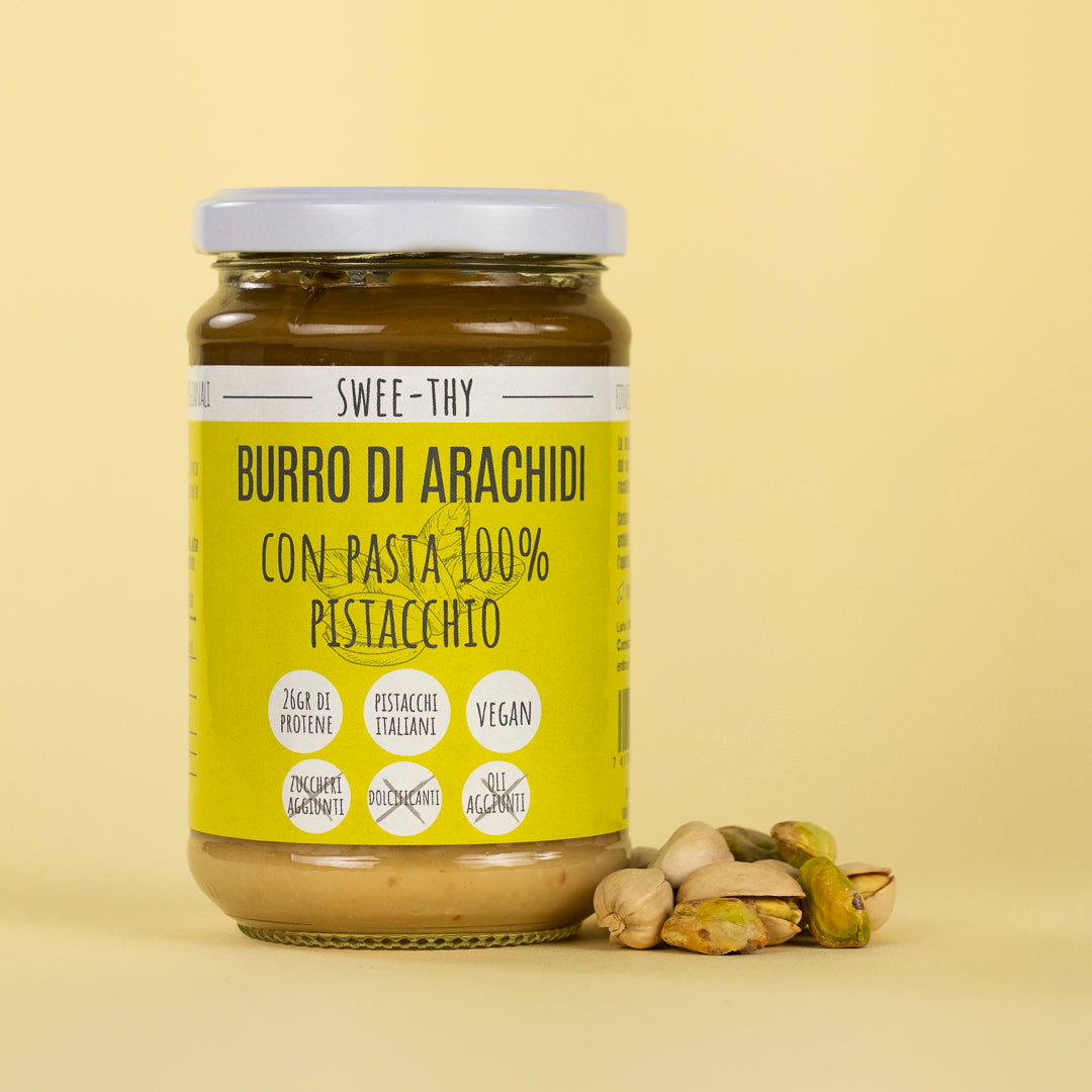 Crema 100% arachidi – con pasta 100% Pistacchio Italiano